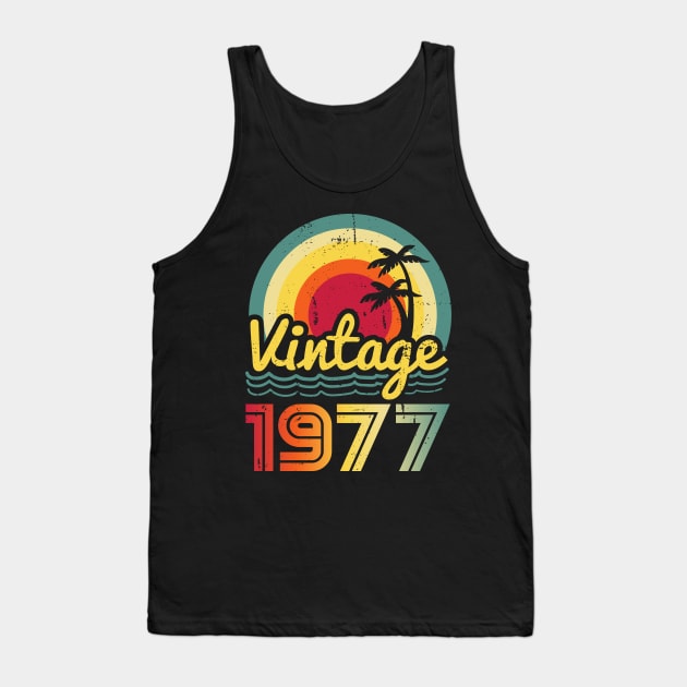 Vintage 1977 Made in 1977 46th birthday 46 years old Gift Tank Top by Winter Magical Forest